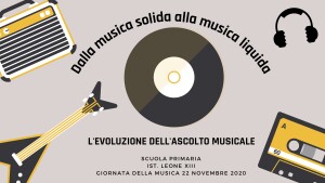 La locandina della mostra allestita dalla maestra Alessandra Di Domenico nell'aula di Musica della Primaria.