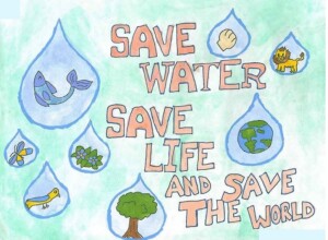 Un disegno elaborato dai bimbi della Primaria per il World Water Day. 